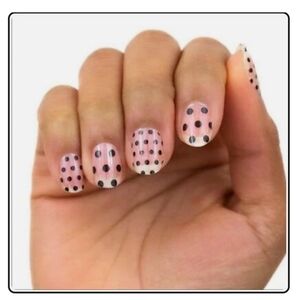 Polka Dot Com Color Street Nail Polish Strips Clear Overlay NEW Unopened Black